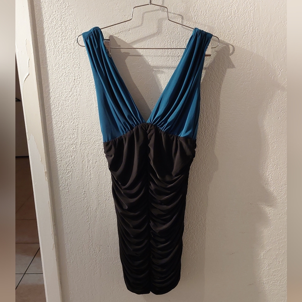 Forever 21 Teal and Black Backless Dress